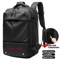 Sac à dos de voyage à compression sous vide avec compartiment isolant extensible et compartiment pour ordinateur portable, personnalisable, pour affaires, avec compresseur intégré à un clic