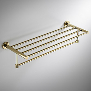 Porte-serviettes mural standard en cuivre doré 60 cm pour salle de bain - Product Image 1