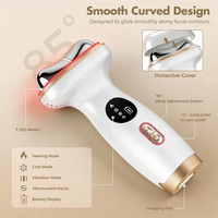 Masseur facial et cervical à lumière rouge LED 7 couleurs, chaud et froid, pour lifting du visage en V, appareil de massage pour le visage et le cou