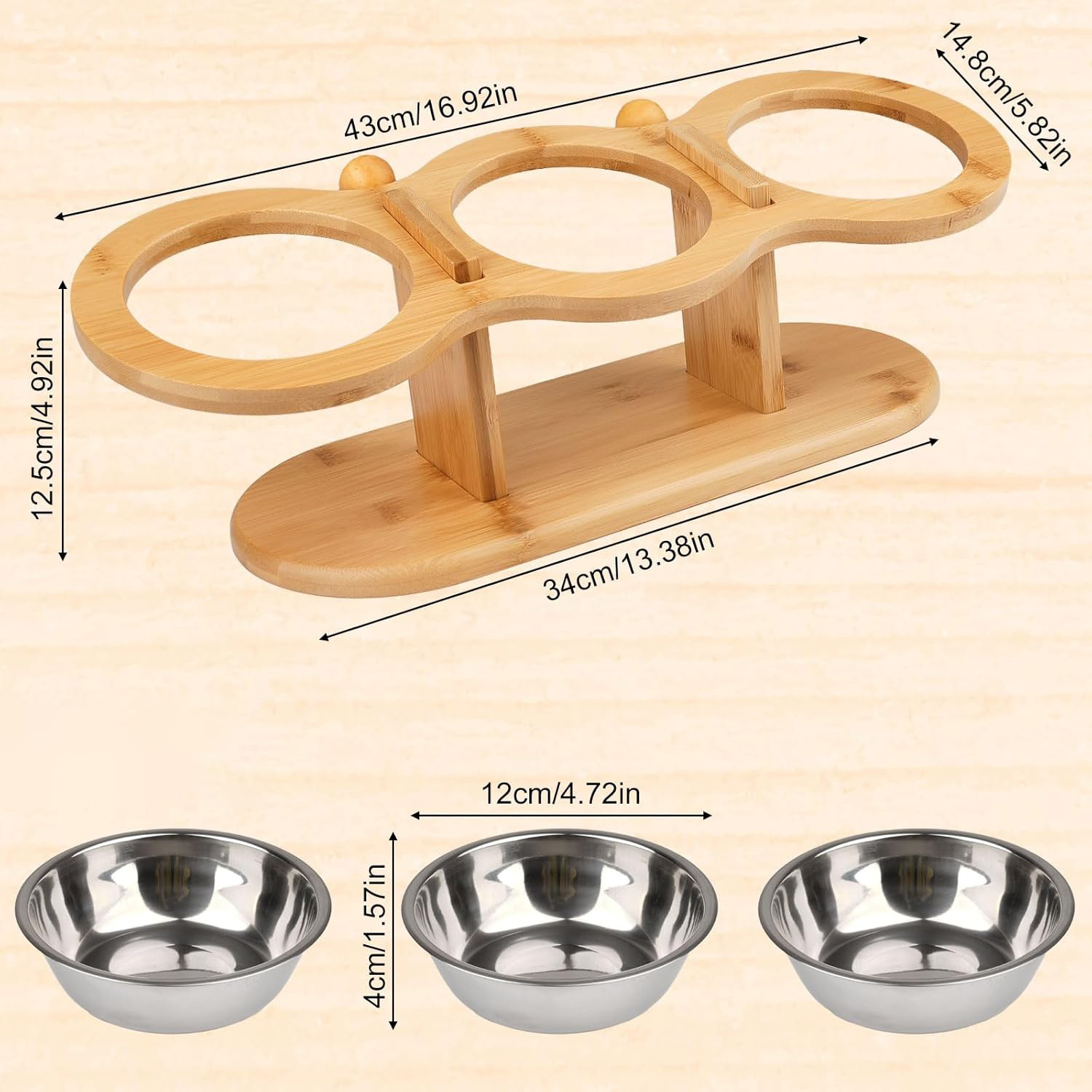 wooden color - pet bowl excludes bowls