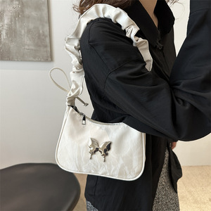 2025จับจีบกระเป๋าถือสะพายไหล่ข้างเดียวคุณภาพลำลองเก๋ไก๋สไตล์ใหม่ดีไซน์ผีเสื้อแฟชั่นอินเทรนด์ - Product Image 1