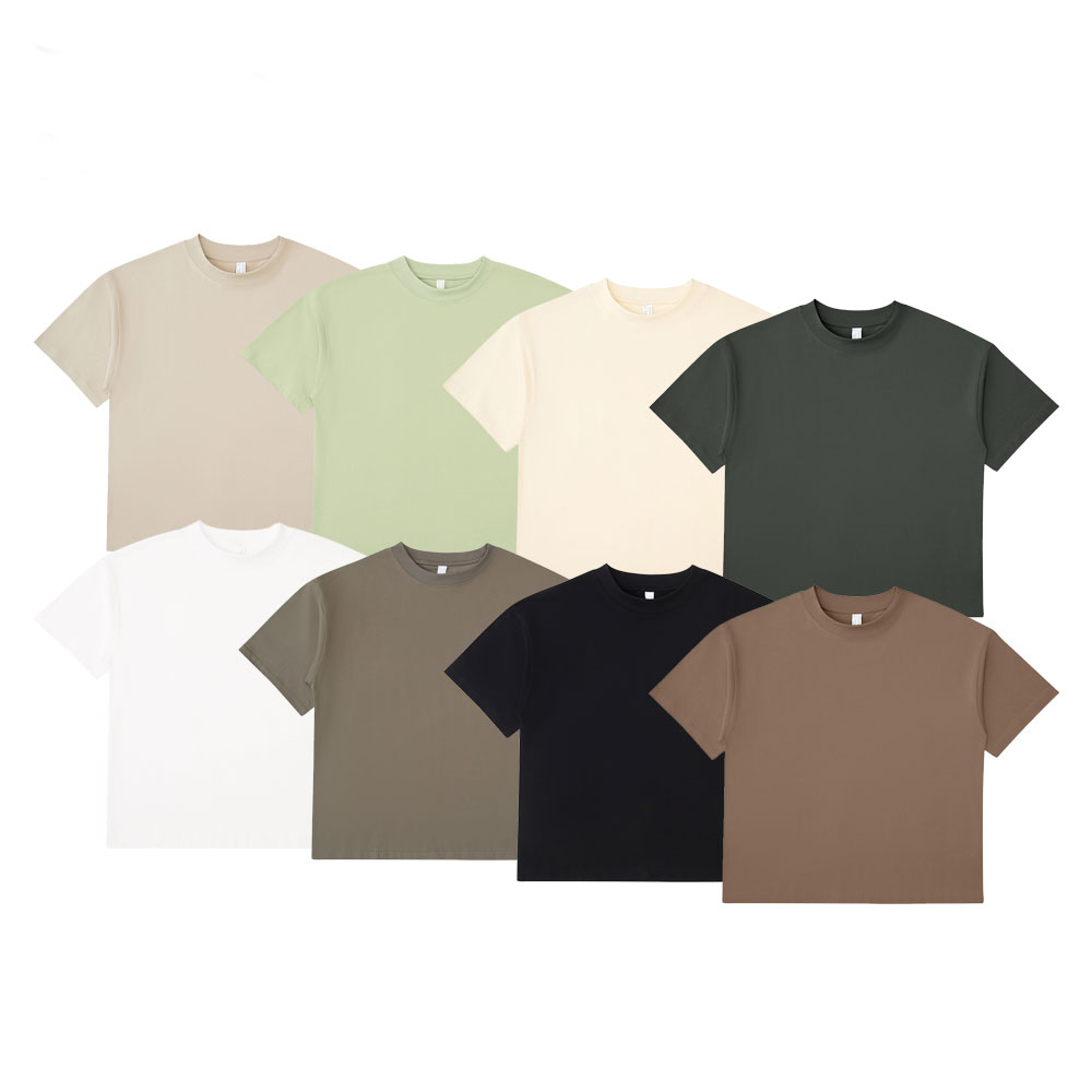 Fashion New Products 245GSM Solid Color Sports Gray Oversized Unisex Silk Screen Print T-shirt for Men With 8 Color