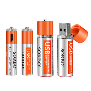Sorbo USB Rechargeable AA AAA Lithium Ion Battery 400mAh 1.5V Pack For Headlamp Camera Tools - Product Image 1