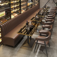 Ensemble de table et de chaises de restaurant en cuir au design moderne, mobilier de restaurant pour usage commercial, table et chaise de café
