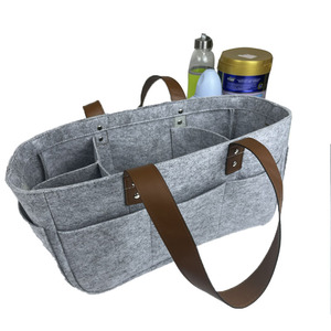 Petit sac de rangement portable en toile naturelle souple avec fermeture éclair, étanche, bandoulière, capacité 2-2,9 L, pour articles de puériculture - Product Image 1