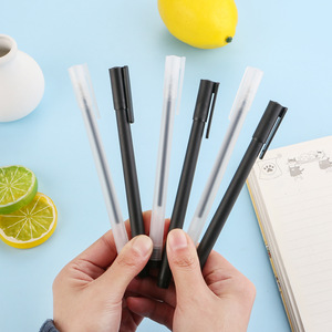 Stylos neutres noirs givrés transparents bon marché Fournitures de bureau Stylo de signature en plastique Impression personnalisée en gros - Product Image 3