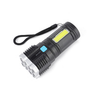Lampe torche UV portable à 4 LED, 1000 lumens, DC 6V, rechargeable par USB, 4 modes d'éclairage, plastique ABS, indice de protection IP65, tactique, COB, camping