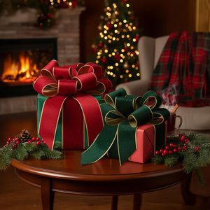 Rubans de Noël de luxe pour la décoration de l'arbre de Noël, ruban en velours rouge de 6,3 cm pour la fabrication de nœuds DIY - Product Image 6