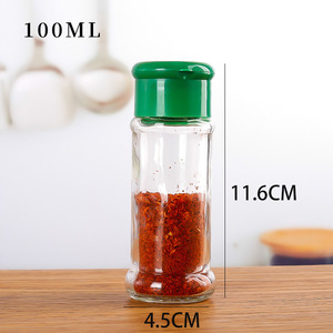 Wholesale Low Price 100ml Clear Eco-friendly Stackable Glass Seasoning Bottle with Plastic Lid for <b>Spice</b> Chili Pepper Storage - Product Image 3