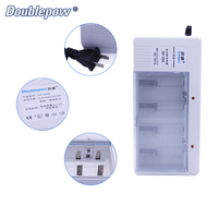 Chargeur de batterie rapide Doublepow D06 à 4 emplacements pour piles 1,2 V C D AA AAA 9V Ni-MH/Ni-CD rechargeables AC/DC