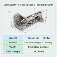 Support en titane pour composants structurels légers, imprimé en 3D par SLM de qualité aérospatiale