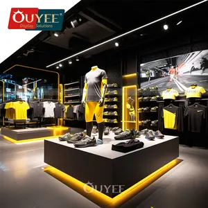 Hiện Đại Và Thời Trang Thể Thao Cửa Hàng Thiết Kế Nội Thất Tường Cao May Hiển Thị Đứng Thể Thao Cửa Hàng Hiển Thị Cho Quần Áo Với Gương - Product Image 1