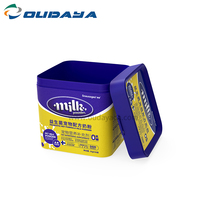 Contenedor de plástico para alimentos en polvo personalizado, 1kg, 500g, bañera con tapa protectora