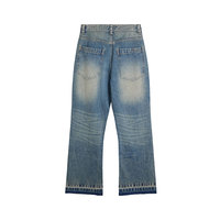 Pantalon en jean YUCE personnalisé vintage empilé, délavé effet whisker, coupe évasée délavée avec coupe bootcut pour homme, style streetwear