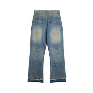 <span class=keywords><strong>Jeans</strong></span> Vintage Personalizzati a <span class=keywords><strong>Gamba</strong></span> <span class=keywords><strong>Dritta</strong></span> con Effetto Sbiadito e Distressed, Modello Bootcut per <span class=keywords><strong>Uomo</strong></span> - Product Image 4