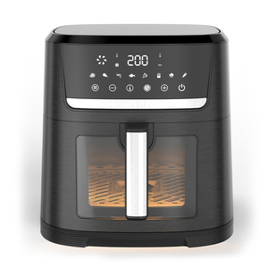 Four à friteuse à <span class=keywords><strong>air</strong></span> numérique intelligent 2026, pot antiadhésif carré, vente chaude, cuisine domestique, électrique, écran tactile coloré - Product Image 1