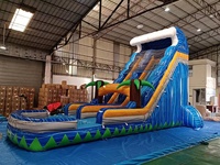 Grand toboggan gonflable commercial d'été pour le divertissement familial dans le jardin Jouet de location pour enfants