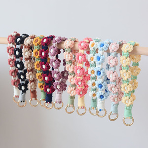 2026 New Fashion Hanging Chain <b>Ring</b> Code Cell Phone Wrist Strap <b>Clip</b> Universal Daisy Flower Woven Rope Mobile Phone Lanyard - Product Image 1