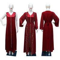 Expédition Rapide CY500261 Ensembles Abaya Modestes Hiver Dubaï Golfe Robe Intérieure Sans Manches Cardigan Veste Compatible Hijab Femmes Musulmanes