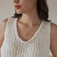 Collier superposé J&D Designer en acier inoxydable avec aventurine verte et malachite, bijou élégant et tendance en pierre naturelle dégradée
