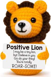 ของเล่นตุ๊กตาสิงโตขนาดเล็กแบบถักด้วยมือสินค้าสำเร็จรูปของขวัญที่ช่วยเสริมอารมณ์ที่เต็มไปด้วยพลังบวก - Product Image 6