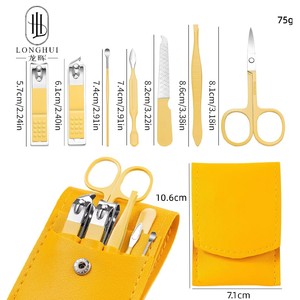 Set de <span class=keywords><strong>Manicura</strong></span> Longhui 7 en 1, Set de 7 Piezas de Cortaúñas de Acero Inoxidable, <span class=keywords><strong>Kit</strong></span> de <span class=keywords><strong>Pedicura</strong></span> Color Caramelo con Bolsa de Cuero Portátil con Logotipo - Product Image 6