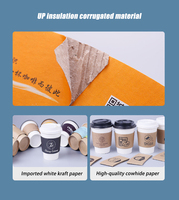 Couvercles personnalisés en carton ondulé pour gobelets jetables biodégradables écologiques en papier/plastique à paroi simple de 90 mm (12/14/16 oz) avec LOGO