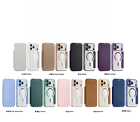Casing HP iPhone 18 Pro Max 17 16 15 14 13 dengan Slot Kartu, Pelindung Lensa, Dompet Lipat, dan Pengisian Daya Nirkabel, Bahan TPU Berlapis Elektroplating