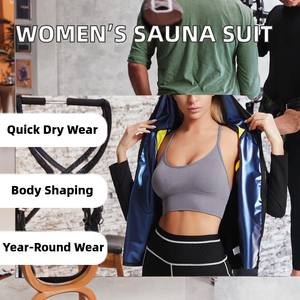 Traje de Sauna para Mujer, Chaqueta con Capucha para Sudar, Moldeador Corporal para Ejercicio, Pérdida de Peso, Quema de Calorías, Uso Doméstico, Secado Rápido, Spandex, Edición Limitada - Product Image 2