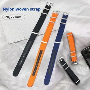 Bracelet de montre universel Lionorm en nylon et cuir à motif chevrons, bracelet de mode pour hommes et femmes, bracelet de remplacement - Product Image 1