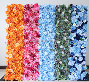 5D arrotolare la <span class=keywords><strong>tenda</strong></span> piena di rosso rosa blu viola bianco 3D rosa sfondo graduale fiore muro di fiori per matrimonio Baby Shower decorazione - Product Image 6