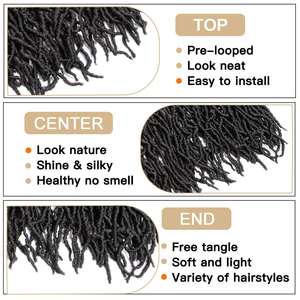 <span class=keywords><strong>Boss</strong></span>-<span class=keywords><strong>extensiones</strong></span> de pelo sintético de ganchillo para mujer, <span class=keywords><strong>extensiones</strong></span> de cabello sintético de 36 pulgadas con trenza Nu Locs de 18, 24, 30 y 36 pulgadas, venta al por mayor - Product Image 2