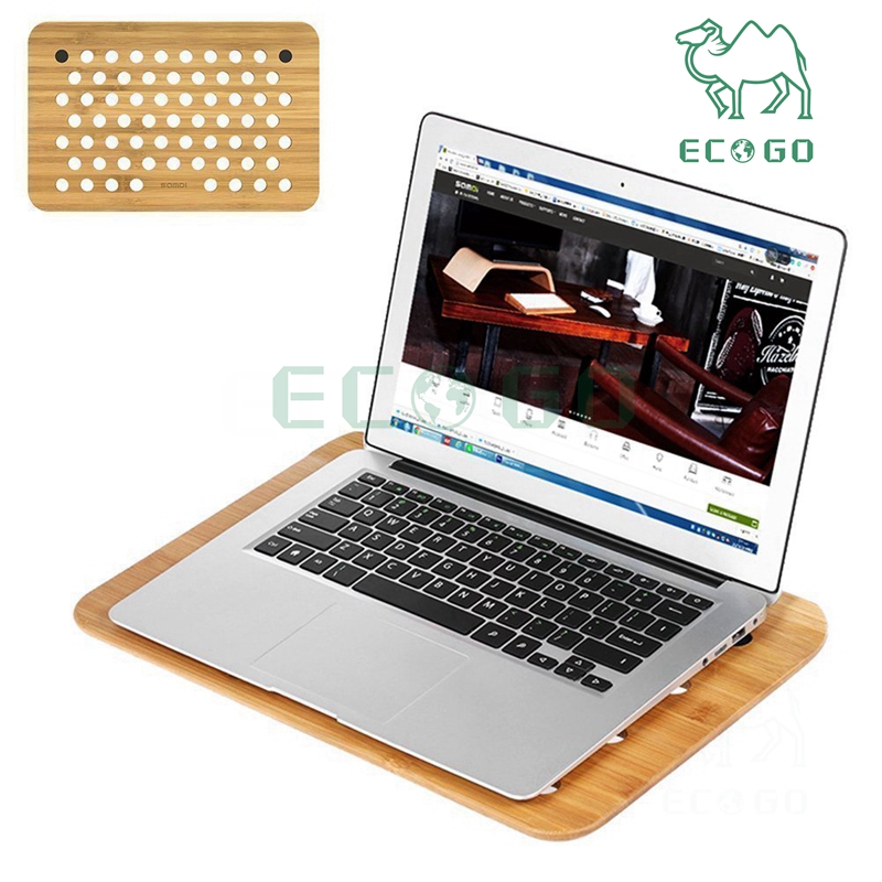 Multifunctional Lap Cooling Pad Laptop Tray Desk Practical Laptop Stand Bamboo Lap Desk Lightweight & Compact