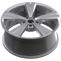 Velg Mobil Alloy Perak Metalik 5 Palang Bentuk Bintang Klasik 16 17 18 19 20 Inch 5x112 5x114.3 untuk Civic Corolla Golf