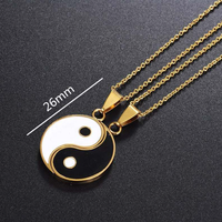 Cadeaux de la Saint-Valentin pour les meilleurs amis, 1 paire de colliers Tai Chi, collier avec pendentif Yin Yang pour couple, bijoux