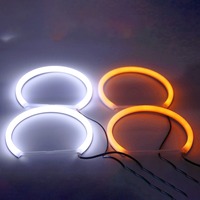 Accessoires voiture bicolore blanc jaune fonction de direction feux de jour LED yeux d'ange 4 pièces pour E36 E46