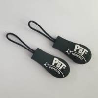 Tirettes de fermeture éclair en PVC souple personnalisées avec logo de marque, nouveau design, patch décoratif en caoutchouc pour sacs à main