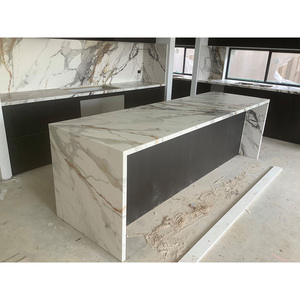 Trung Quốc Nhà máy trực tiếp cắt-to-kích thước Zero silica grey Vàng calacatta đá cẩm thạch sứ thạch anh đá tủ bếp Countertop - Product Image 4