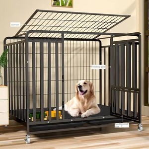 Heavy Duty Stainless Steel Iron Dog Cage Large Foldable Outdoor Kennel Lockable Double Door High Anxiety Pet <b>Crate</b> Wholesale - Product Image 4