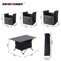 Table de plage pliante Table de camping de table pliable en aluminium léger avec sac de rangement