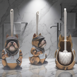 Support de brosse <span class=keywords><strong>WC</strong></span> en résine, design compact personnalisé, moderne et luxueux, en forme de chien de type Bully, accessoire de toilette pour cuisine d'hôtel - Product Image 1