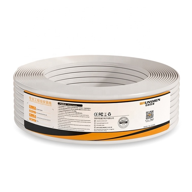 Professional Engineering Grade UTP 100m 4 Core Flat Telephone Cable with Pure Copper Conductors and PVC Jacket