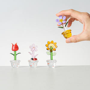 4pcs Eco-Friendly Animal Print <b>Crystal</b> Mini Cute Hand Blown Art Figurines Collectibles Home Office Tabletop Decorations - Product Image 3