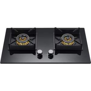 เตาแก๊สสแตนเลสคุณภาพสูงขายดี 2 หัวเตา แบบฝัง พร้อมกระจกนิรภัย - Product Image 1