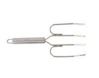 Fourchette de rôtissoire à 4 dents en acier inoxydable de qualité alimentaire, outil de levage pour barbecue, dinde, bœuf, four et grillades en extérieur