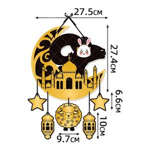 Decoración para Fiesta del Festival Eid Mubarak 2025, Adorno Colgante para Puerta en Negro y Dorado, Decoración para Fiesta del Festival de la Luna - Product Image 2