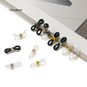 Boucle de lunettes en silicone, anneau en caoutchouc antidérapant, cordon pour lunettes de soleil, accessoires de bricolage, chaîne de lunettes, connexion à boule en laiton - Product Image 1