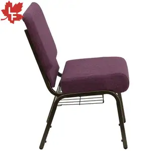 Factory Sale Cheap Stackable Upholstered Metal Church Chair For Used Theater Auditorium Furniture Interlock Padded Church Chairs