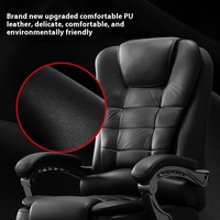 Chaise de bureau ergonomique en cuir PU avec repose-pieds, chaise de jeu pivotante pour longues heures de streaming en direct