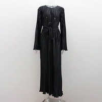 Robe Maxi à lacets à volants pour femmes automne à manches longues pansement mode taille haute élégante robe plissée de fête